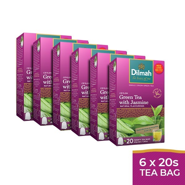 

Dilmah Green Tea with Natural Jasmine 20s Tag Tbag - Teh Celup