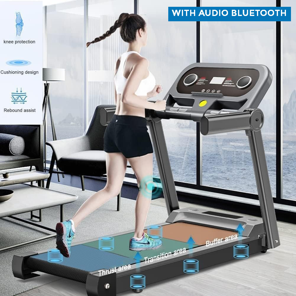 

- TaffSPORT Treadmill Elektrik 10 Speed Heart Rate App with Speaker - M10 -