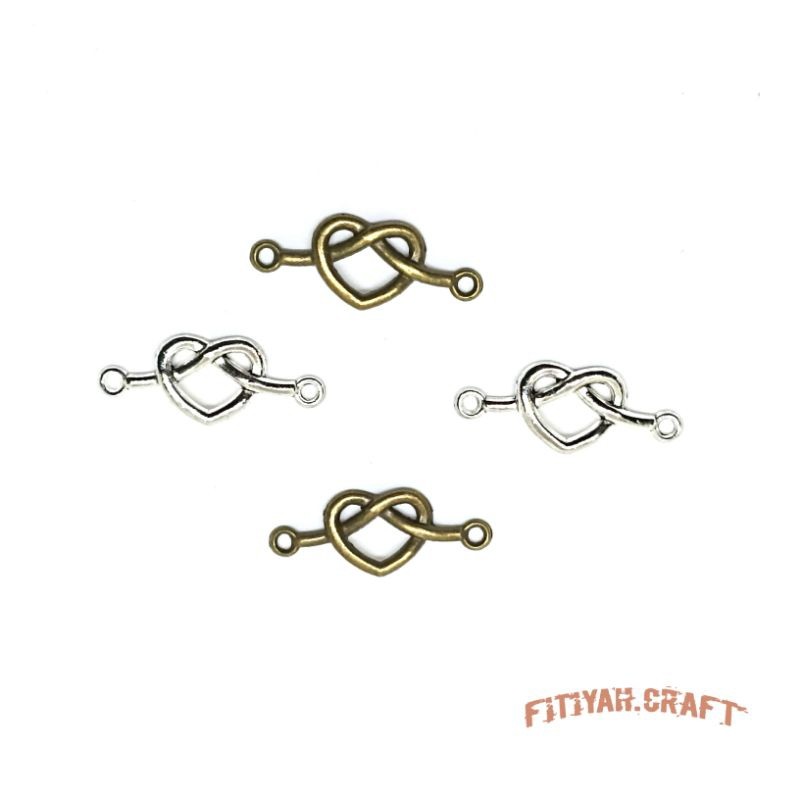 10pcs Manik Aksesoris Love Simpul Lubang Ganda Liontin Aksesoris Simpul Love