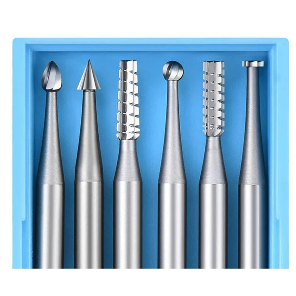 

6pcs/set 2.35mm Handle Tungsten Steel Engraving Cutter Electric Hollow New 204 Threading Machine Olive Core Carving Cut