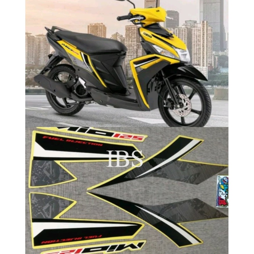 STRIPING MIO M3 KUNING PUTIH TAHUN 2018 STIKER ORI YAMAHA