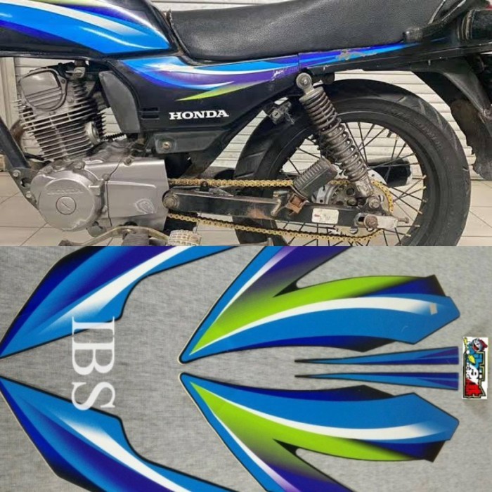 STRIPING STANDAR HONDA GL MAX BIRU HIJAU 2004 POLET STIKER