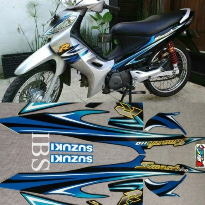 STRIPING SMASH 110R BIRU 2008 STIKER LIS SUZUKI 110 R POLET STIKER