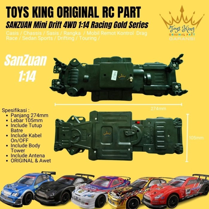 OV88 Cassis Chasis Sasis Rangka RC Car SANZUAN Mini Drift 4WD 1:14 RC Part