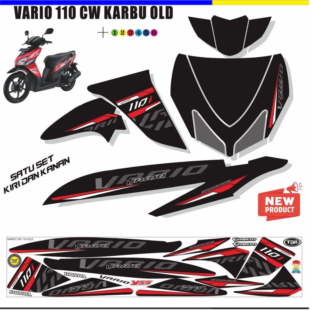 STRIPING MOTOR HONDA  VARIO 110 KARBU / STRIPING LIST VARIASI STIKER VARIO CW 110 OLD STIKER KEREN