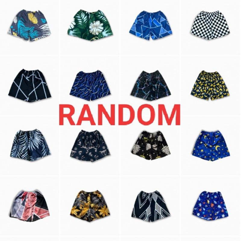 Celana Pendek Aura Grosir 5pcs Celana Pendek Motif Pria Wanita Dewasa Boxer Kolor Unisex Cowok Cewek
