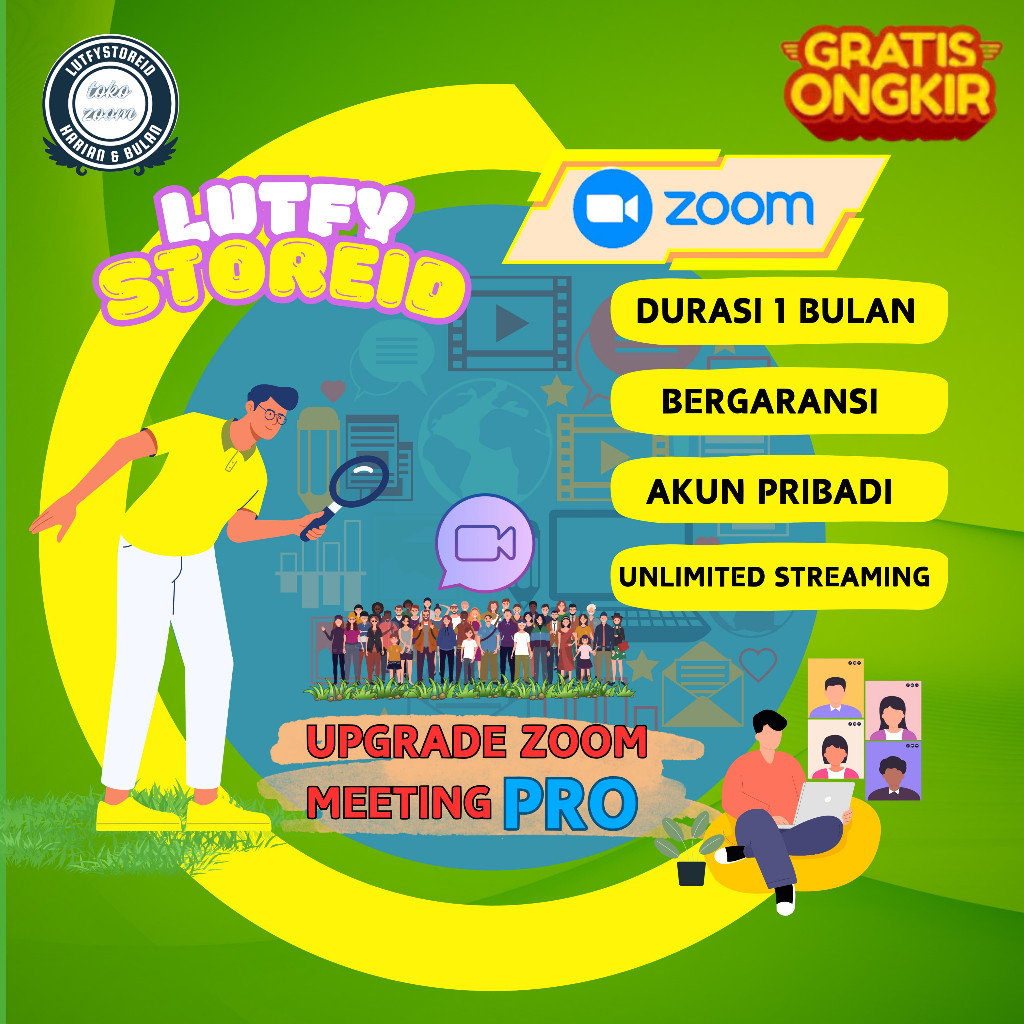 Zoom Premium Pro Bulanan 100 Peserta Full Bergaransi
