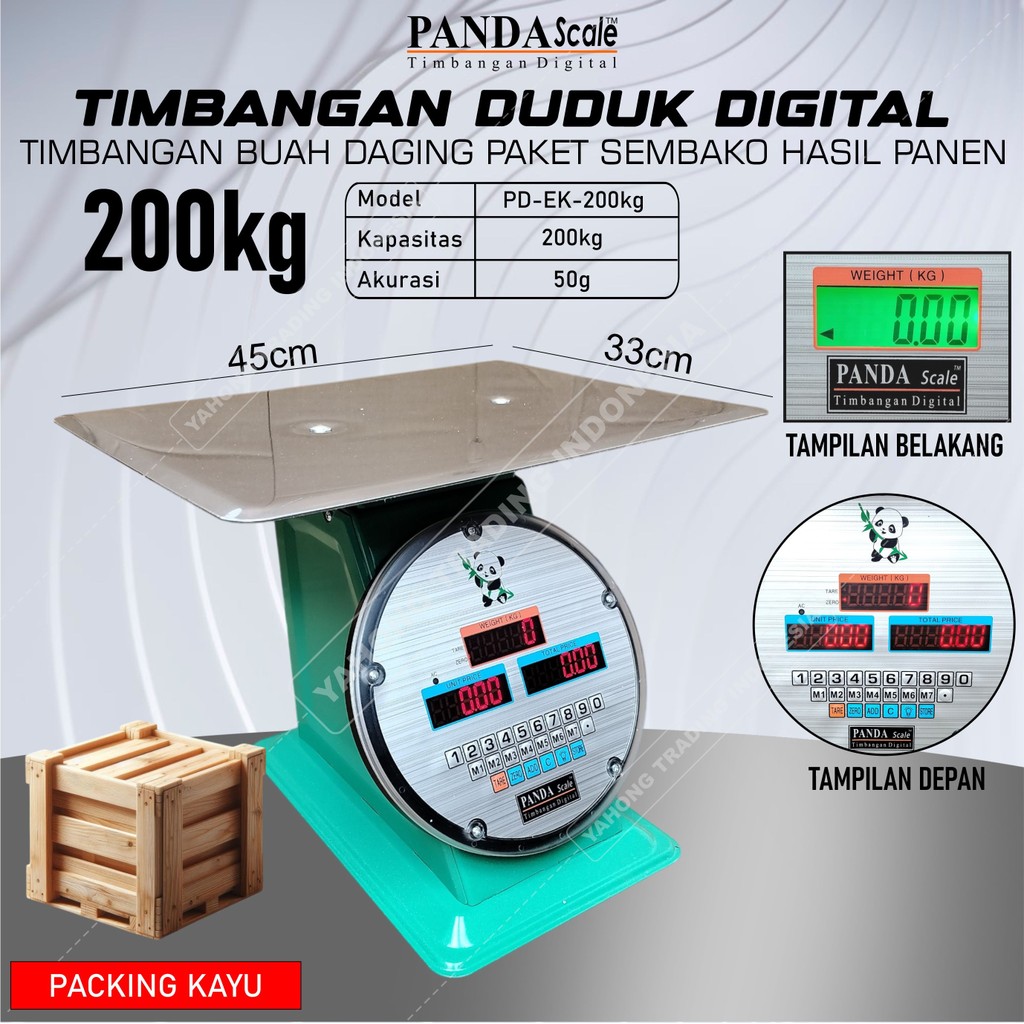 Timbangan Duduk Digital 200kg Timbangan Buah Laundry Paket PANDA SCALE