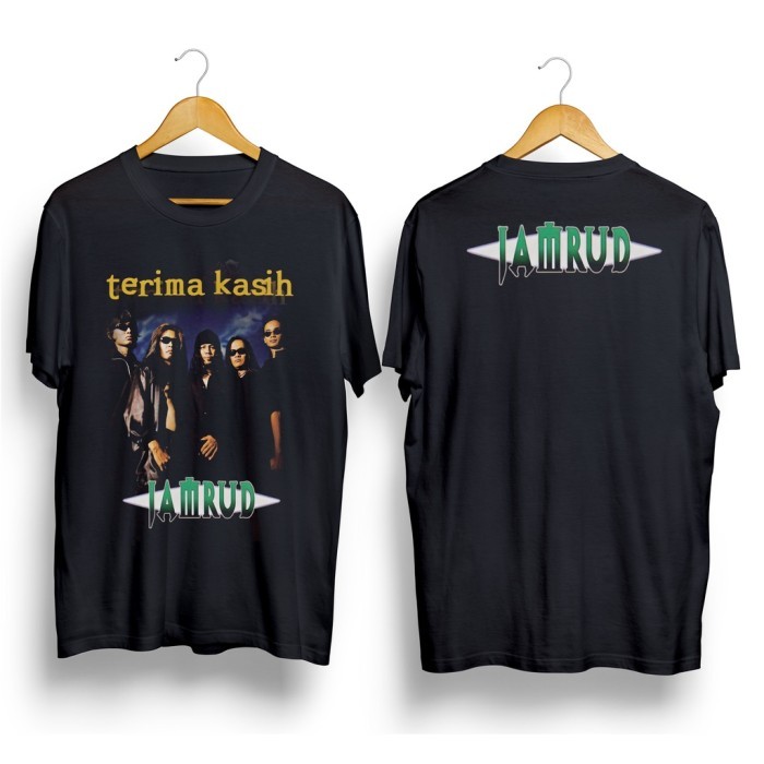 Kaos Distro JAMRUD BAND ALBUM TERIMA KASIH Premium - Baju Musik Indo - Hitam, S