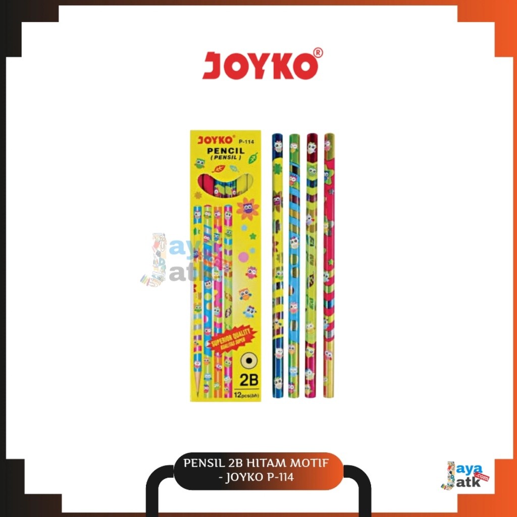 

(PACK) Pensil / Pencils 2B Hitam Motif - Joyko P-114