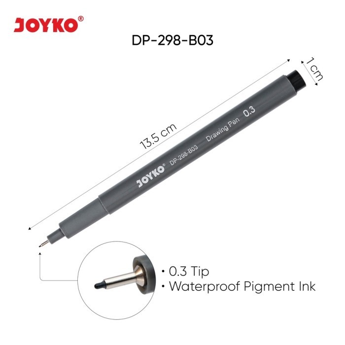 

Drawing Pen Joyko DP298 Pena Gambar Waterproof Pigment Ink - 1.0 mm