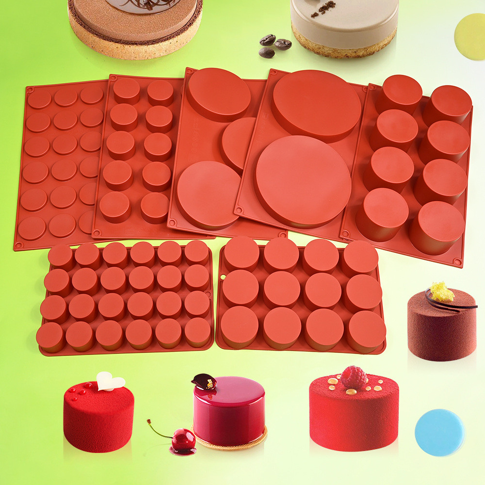 

Cylinder Shaped Silicone Mold Soap Mold Chocolate Cookie Covered Sandwich Tool DIY Jelly Pudding Candy Kitchen Cake Baking Pan