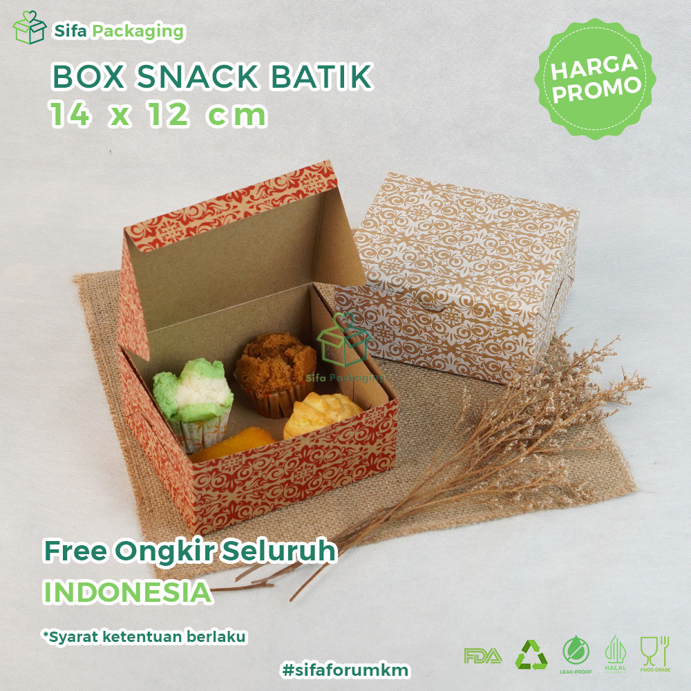 

Snack Box 14x12 Kraft Batik Dus Kue Box Snack Kotak Donat Bolu
