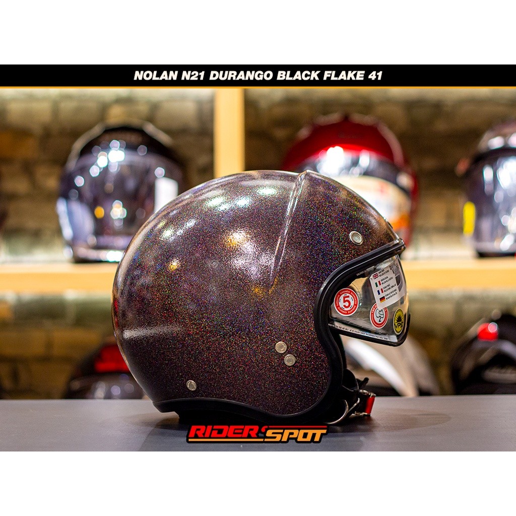 Helm Motor Nolan N21 Durango Black Flak41 Italy Half Face Helmet Original