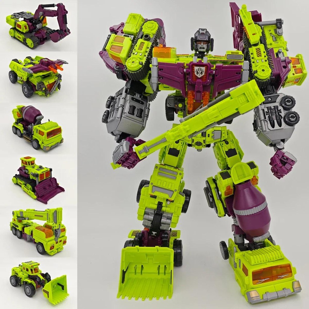 NBK 3349 Transformation Toy Devastator 6in1 Combiner Robot Action Movie Figures Model Bulldozer 42cm