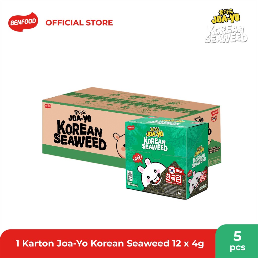 

JOA-YO Korean Seaweed Rumput Laut Original 5x12X4g