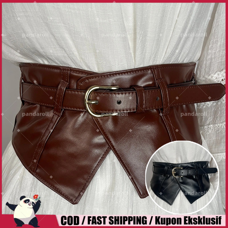 PANDA  Black Waist Wanita Ikat Pinggang belt Karet / Waist Wide Sabuk Tali Korset Lebar Fashion