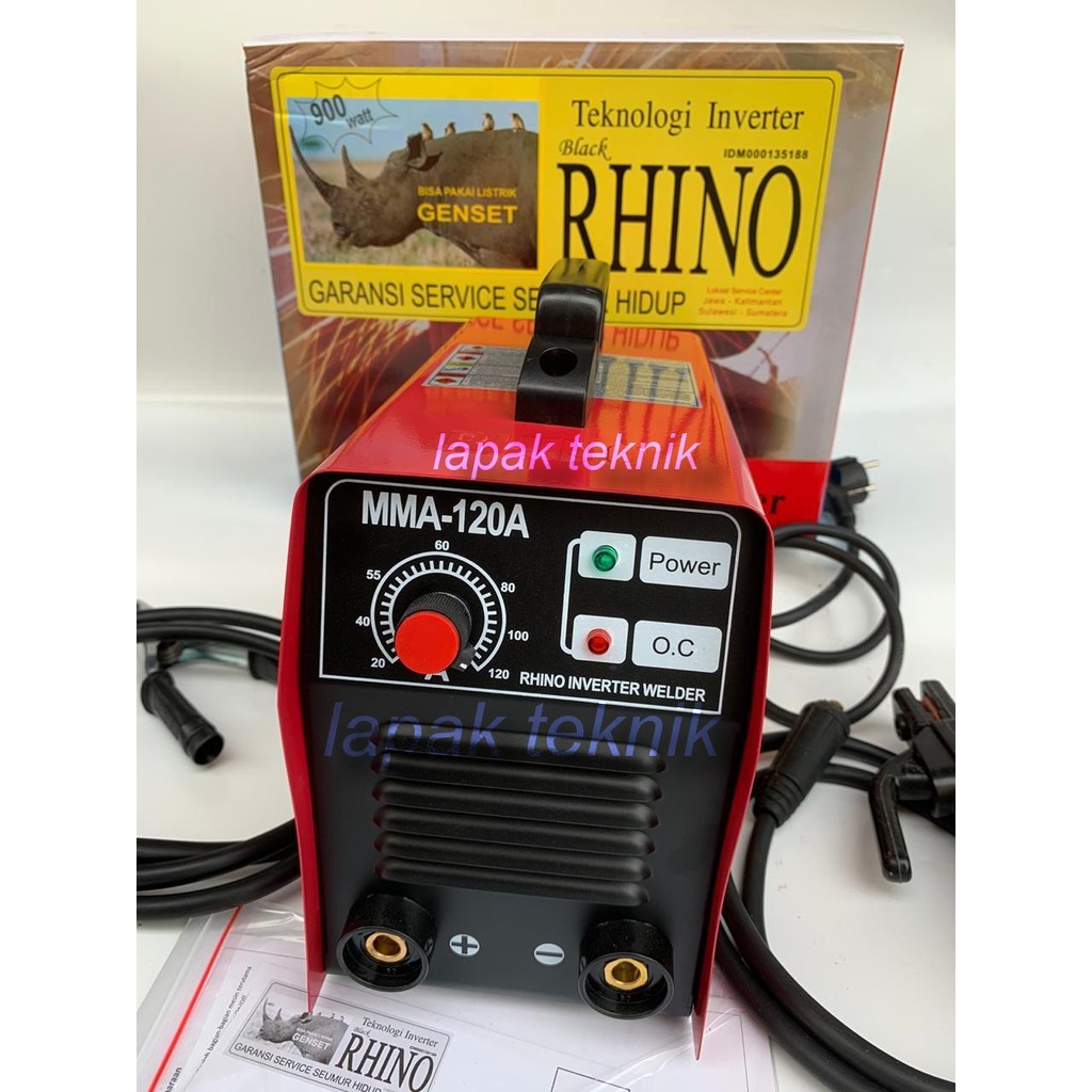 Rhino Mesin Las / Trafo Las Inverter MMA 120 900watt