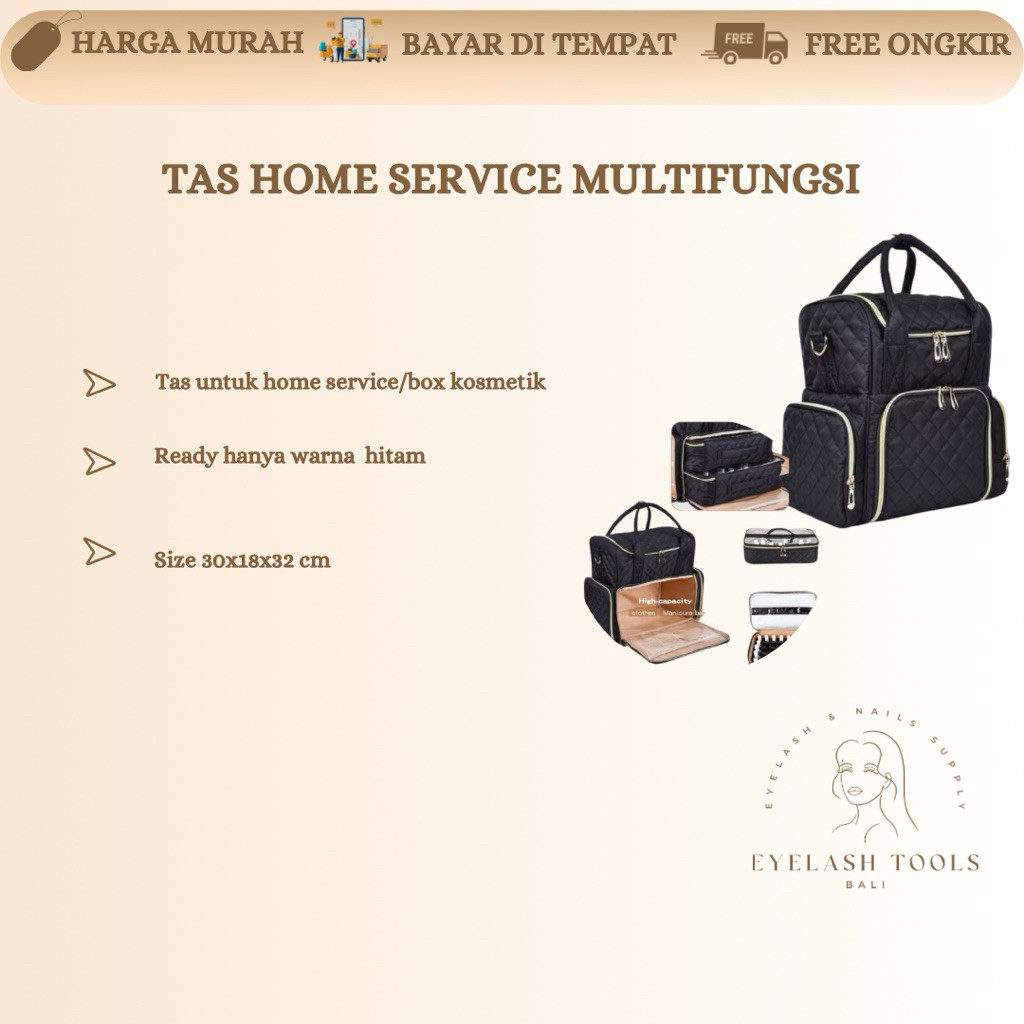 TAS HOME SERVICE MULTIFUNGSI RANSEL WITH POUCH NAIL ART NAIL GEL