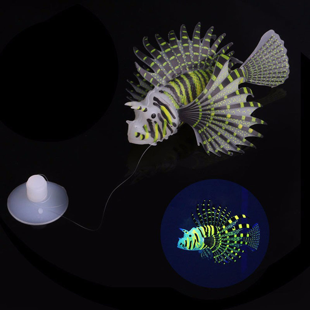 Fluorescence Artificial Lion Fish Colorful Float Fish for Fish Tank Aquarium Decoration Tropical Sof