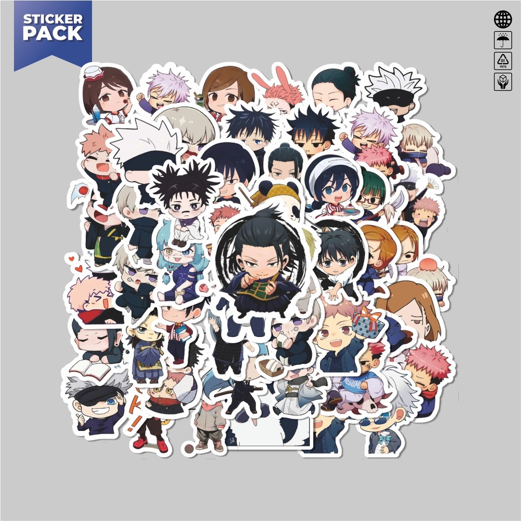 

[100PCS]Stiker Pack Stiker Anime Jujutsu Kaisen Imut Versi 2 Aesthetic Vinyl Anti Air Dekorasi Sticker Laptop Buku Journal Koper Helm Casing HP Gitar Helm Skateboard