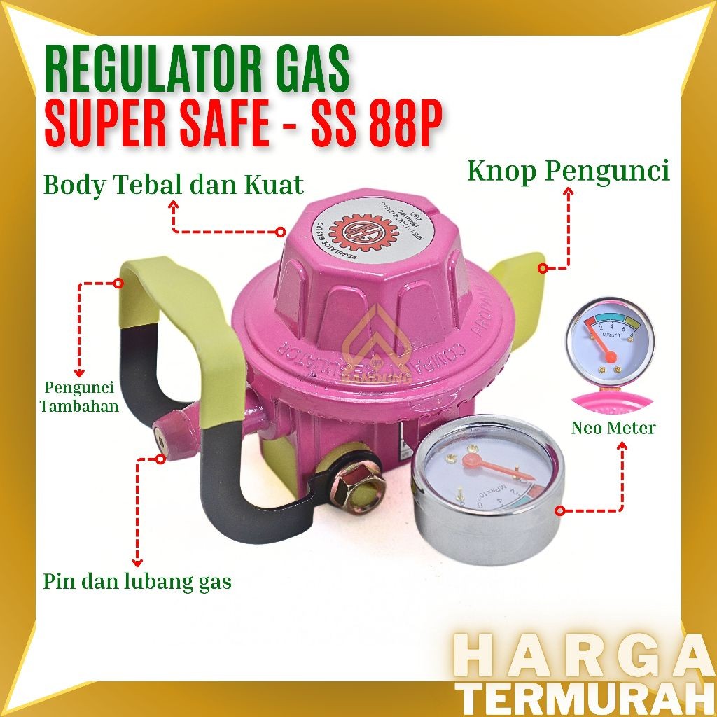 REGULATOR SUPER SAFE SS88P METER / LEGULATOR SUPERSAFE SS-88P DOUBLE LOCK / PENGAMAN GARANSI 1TAHUN 