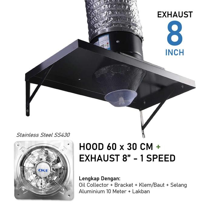 Kitchen Exhaust Fan Cooker Hood Dapur Tudung Kompor Penyedot Asap 8 10 Inch Kipas Sedot Hisap Asap K