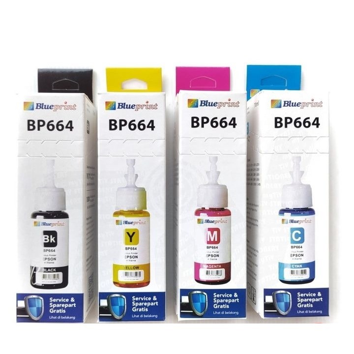 Tinta Botol Blueprint Epson 664 CMYK 70Ml BP664