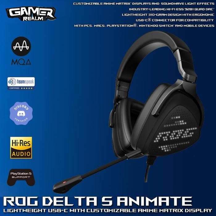 ASUS ROG Delta S Animate Lightweight USB-C Anime Matrix Gaming Headset