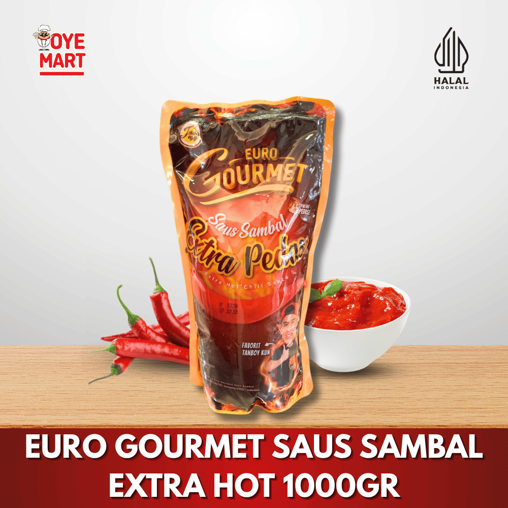 

EURO GOURMET SAUS SAMBAL EXTRAHOT 1000GR HARGA PROMO/SAMBAL SUPER PEDAS PROMO / SAUS SAMBEL/SAMBAL