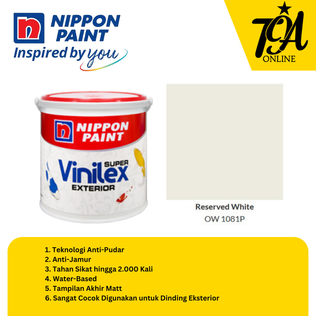 NIPPON PAINT Vinilex Exterior Cat Tembok Exterior Reserved White 25 KG