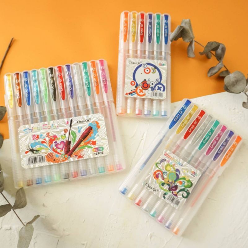 

BOLPEN WARNA GEL NEON GLITER CHAOQI / BOLPEN WARNA SET