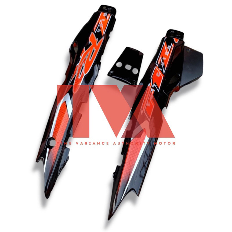 COVER BODY FIZ R HITAM ORANGE 2002 SET BOX AKI PLUS STRIPING