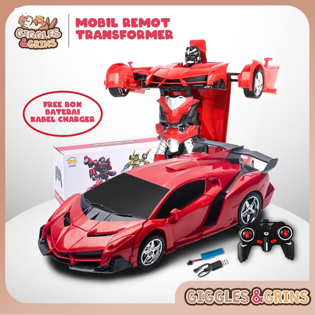 Mainan Mobil Remote RC Transforming Robot - Mobil Remote Control yang Bisa Berubah Menjadi Robot T00