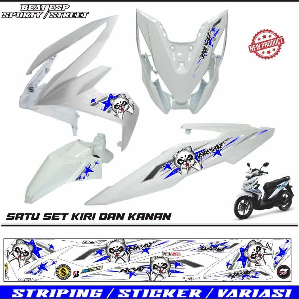 WARNA MOTIF STIKER BEAT STREET / BEAT ESP/ STRIPING STIKER MOTOR BEAT ESP