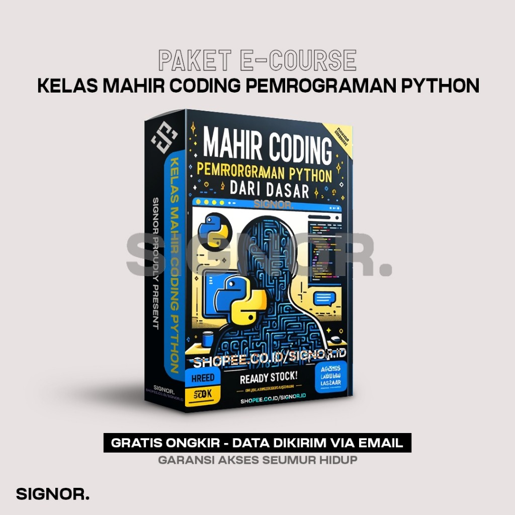[K8584] Kelas Mahir Coding Pemrograman Python dari Dasar - Webinar Cara Jago Python dari Nol untuk P