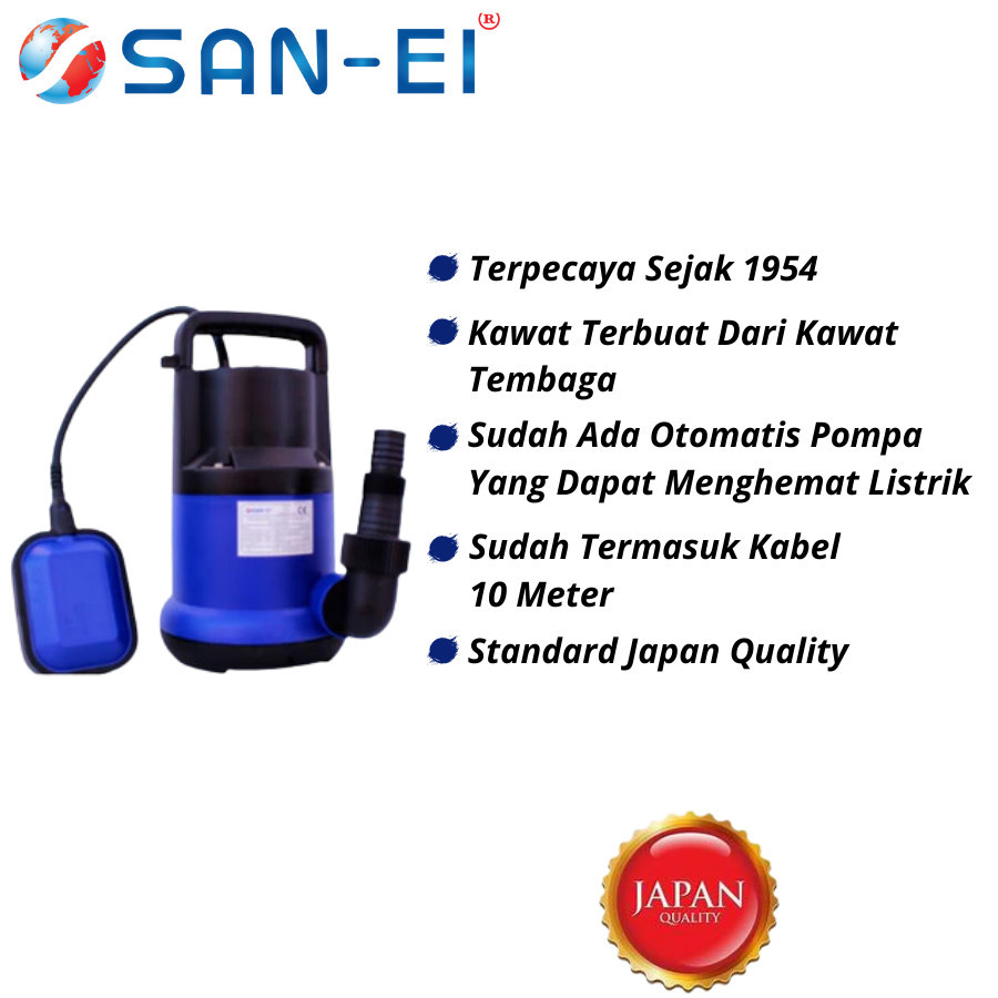 SAN EI POMPA CELUP AIR KOTOR SAN EI POMPA CELUP 135 AUTO SUBMERSIBLE PUMP POMPA KOLAM SE-135 AUTO