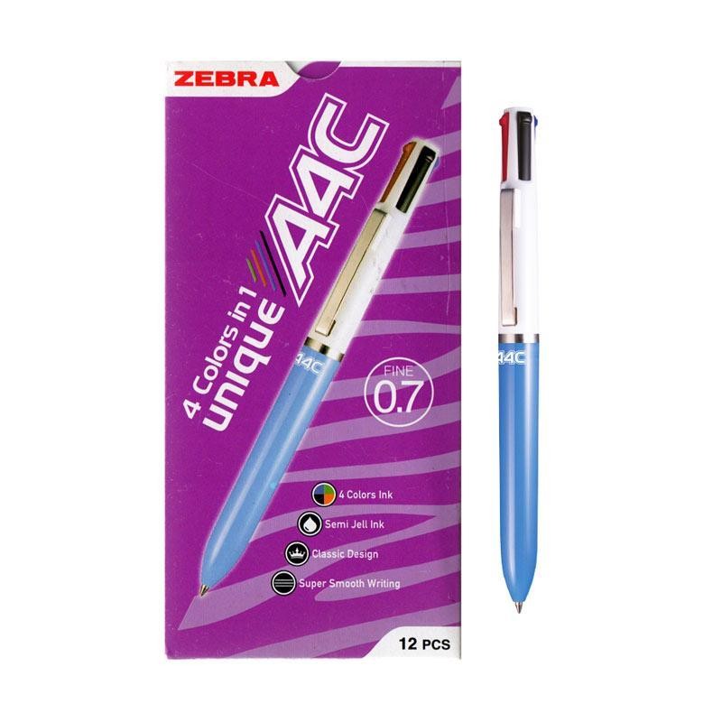 

RGT- 12 Pcs / 1 Pack Pulpen Zebra A4C Multifunction / Pen Clip 4 Colors in 1 Unique 0.7 mm