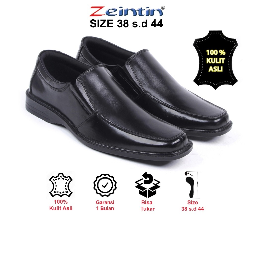 Zeintin - Sepatu Pantofel Pria Sepatu Formal Pria Zeintin Original AJ Hitam