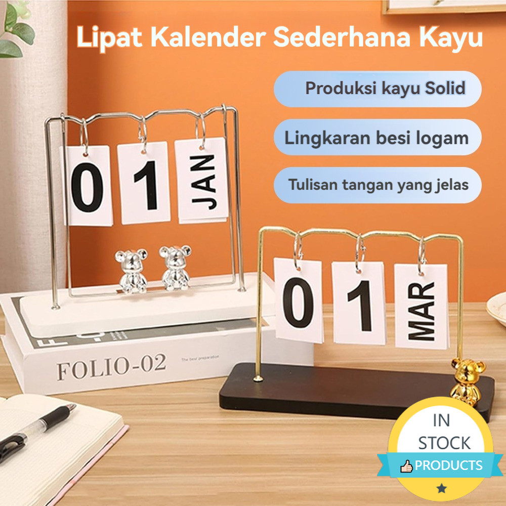 

IN STOCK Kalender desktop kantor kreatif Eropa Bear calendar ornament living room office desktop calendar ruang tamu ruang kantor Beruang kalender peralatan rumah tangga