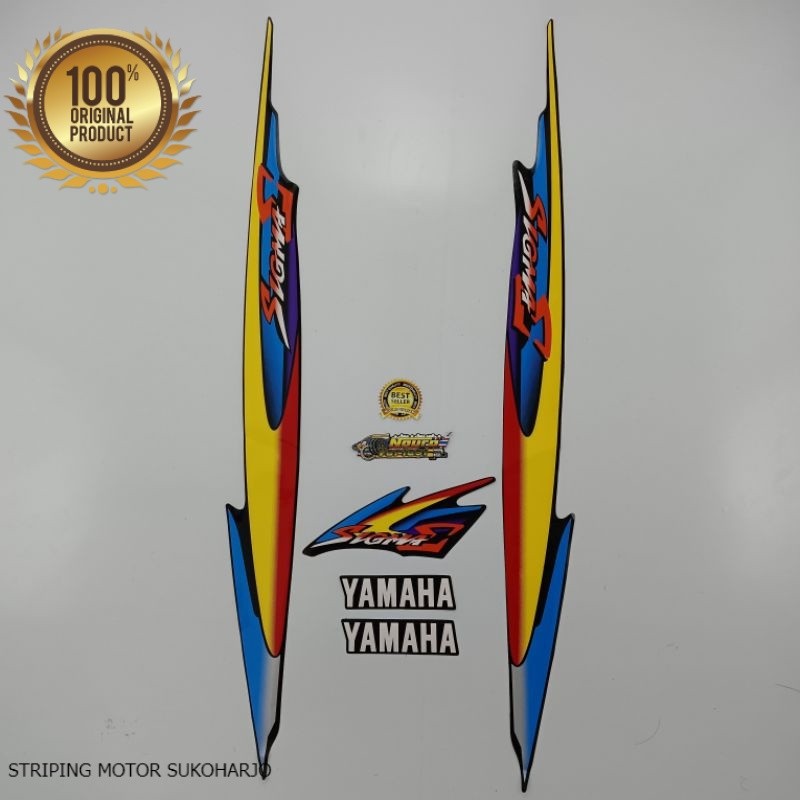 (ORI) Striping Yamaha Sigma body standar kuning kualitas original