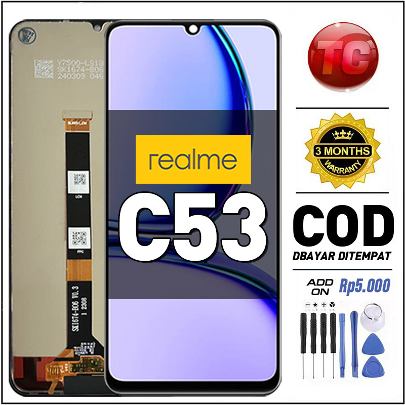 LCD Realme C53 Original Asli fullset Ori hp Touchscreen Compatible For Glass Touch Screen Digitizer