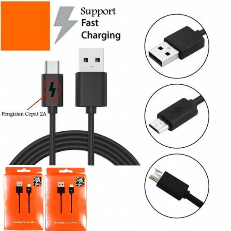 Kabel Data XM Mi9 Colokan Kabel Usb Micro/V8 Kabel Support Fast Charging Data Cable