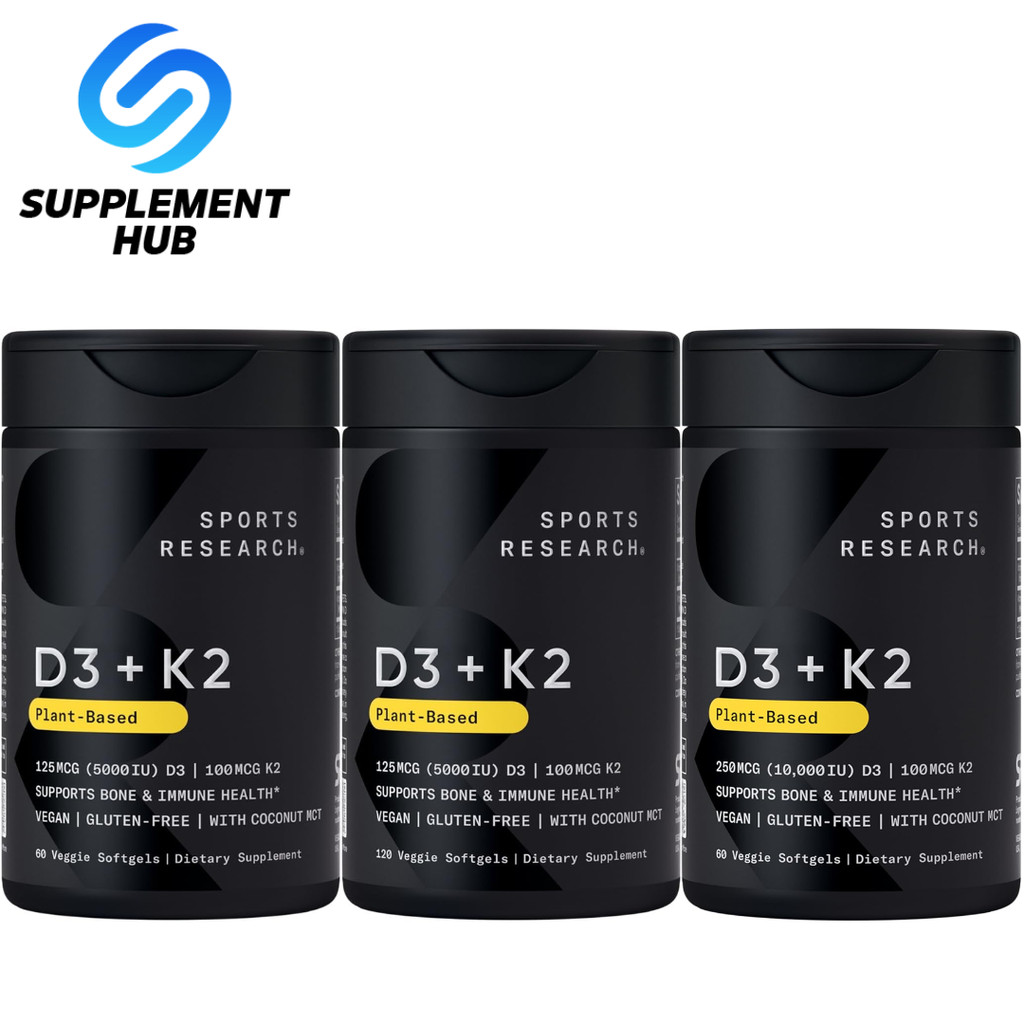 ORIGINAL Sports Research SR Vitamin D3 + K2 5000iu 60 Softgel Bone & Immune