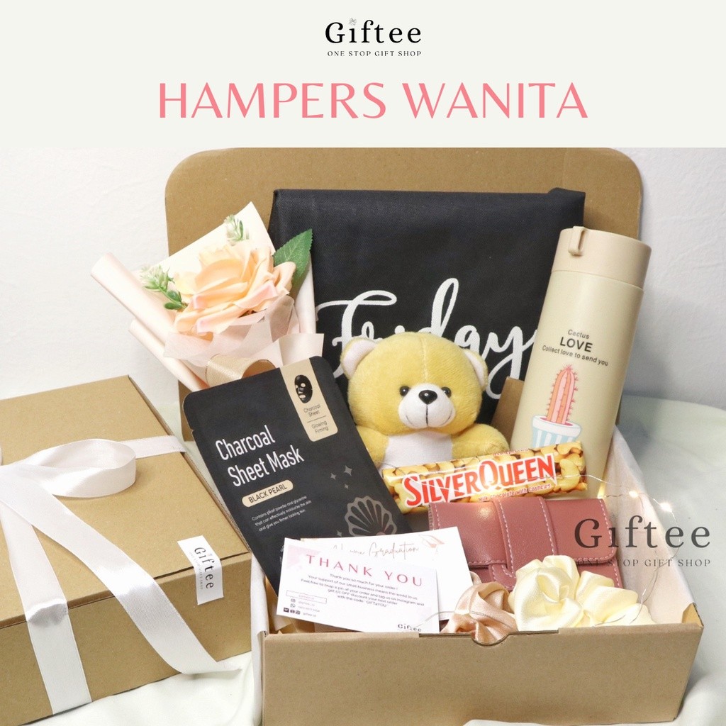 

HAMPERS CEWEK WANITA PREMIUM KADO ULTAH ULANG TAHUN BIRTHDAY CEWE PACAR TEMAN GIFT BOX SET HADIAH NIKAH PERNIKAHAN WEDDING SIDANG SEMPRO WISUDA GRADUATION MURAH ANNIVERSARY BONEKA DOMPET BUNGA TAS BOTOL MINUM TERLARIS BY GIFTEE ID /New Product 2025