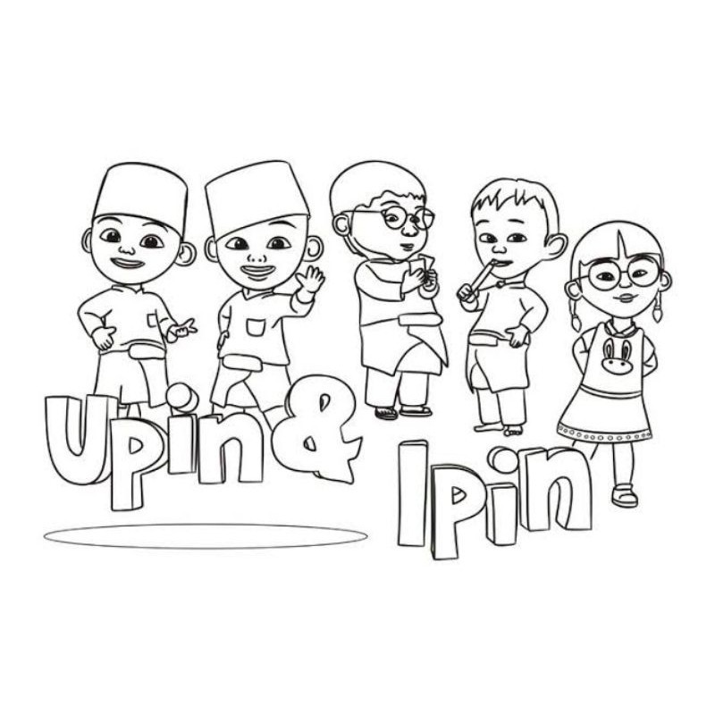 

20 Lembar kertas mewarnai upin & Ipin ukuran a4 untuk anak paud TK dan SDclaraa aurel