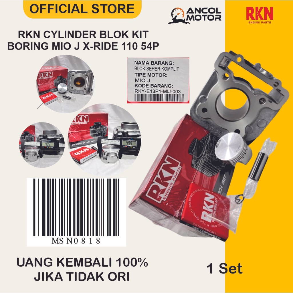RKN Blok Boring Yamaha Mio J, Soul GT, Xride 115 54P - Seher Piston Kit Cylinder Assy Motor Matic