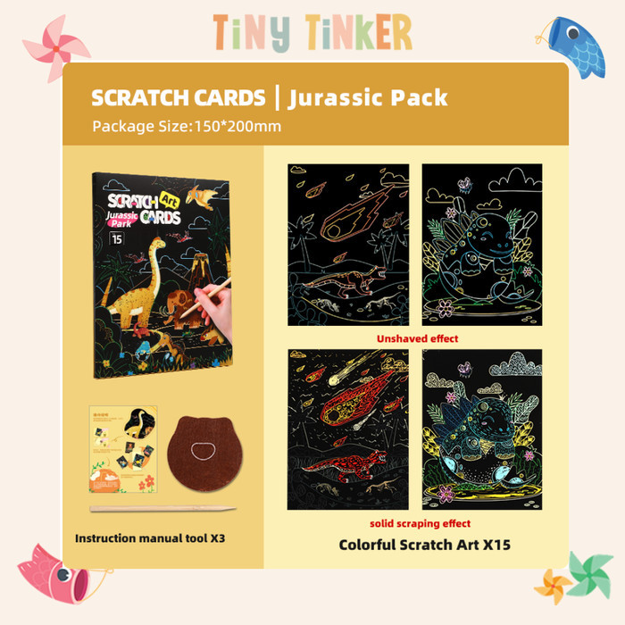 Scratch Book Jurassic Park Dinosaur Buku Edukasi Anak Balita 4+
