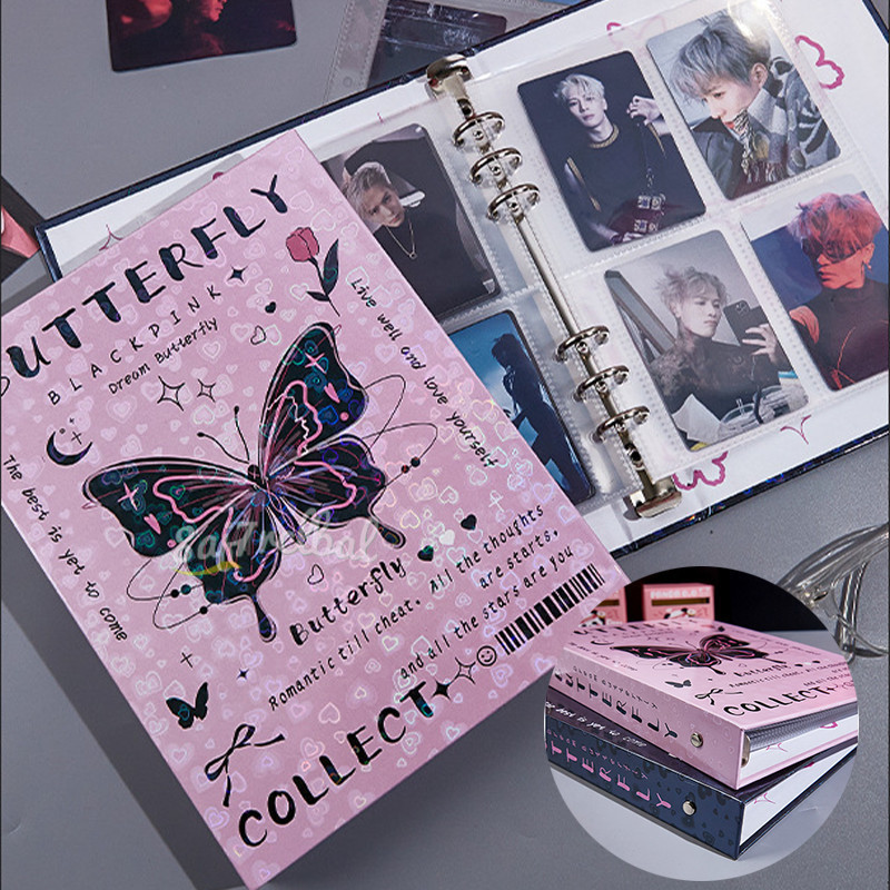 Ziplock Binder A5 Ziplock Binder A6 Cardbag Binder Cover Binder A5 6 Rings Butterfly Album Kpop Hard