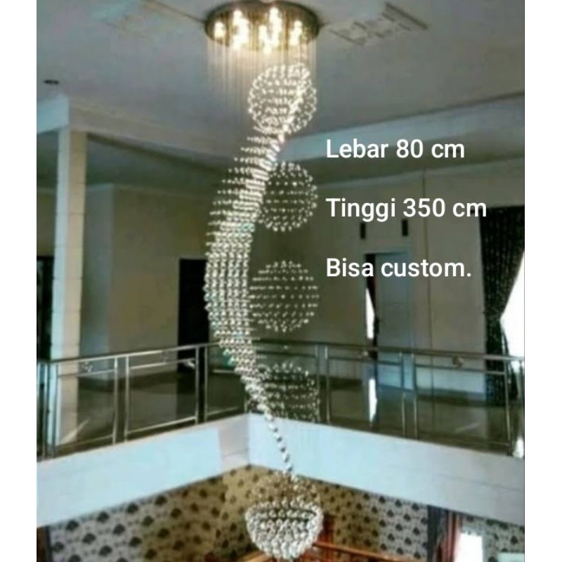 Lampu hias plafon Lampu void  Lampu kristal 5 bola sabit Lampu void SL4744